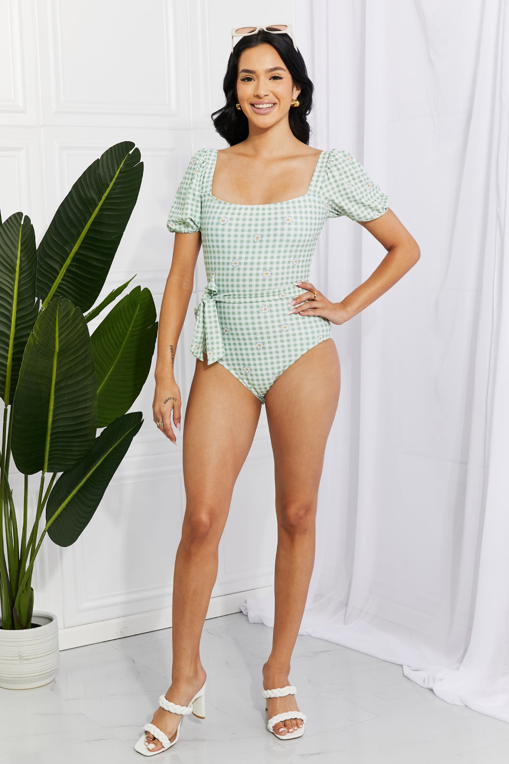Modest One-Piece Swimsuit in Sage