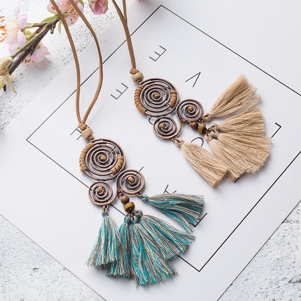 Vintage Bohemian Tassel Choker Necklace