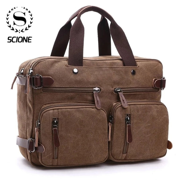 Versatile Canvas Leather Travel Bag