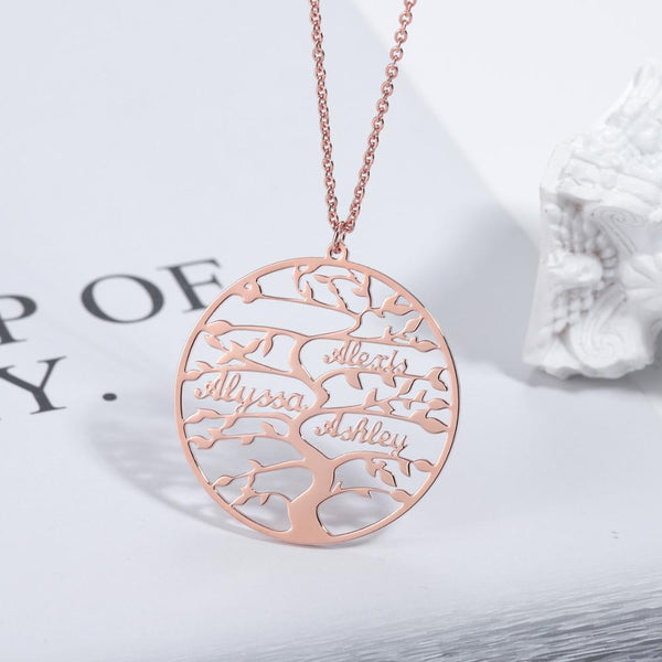 Engraved Tree of Life Necklace with Personalized Name