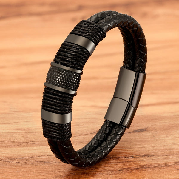 Unique Woven Leather Rope Wrap Bracelet