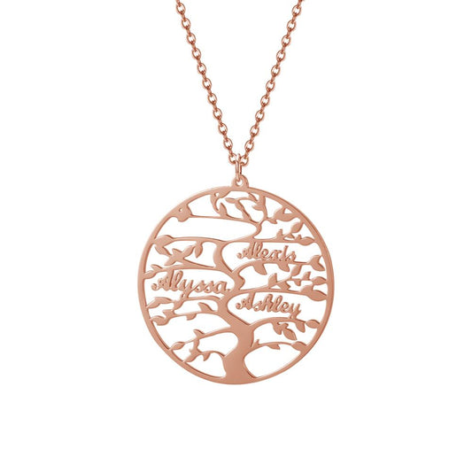 Engraved Tree of Life Necklace with Personalized Name