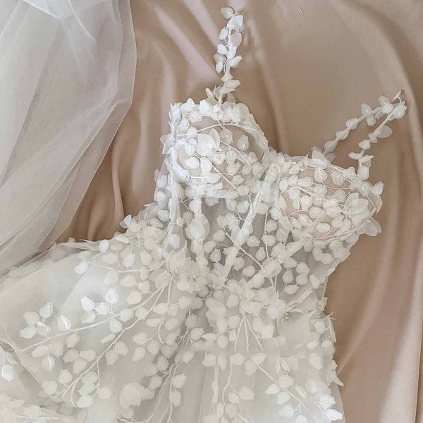 Timeless Lace-Up Tulle Wedding Gown