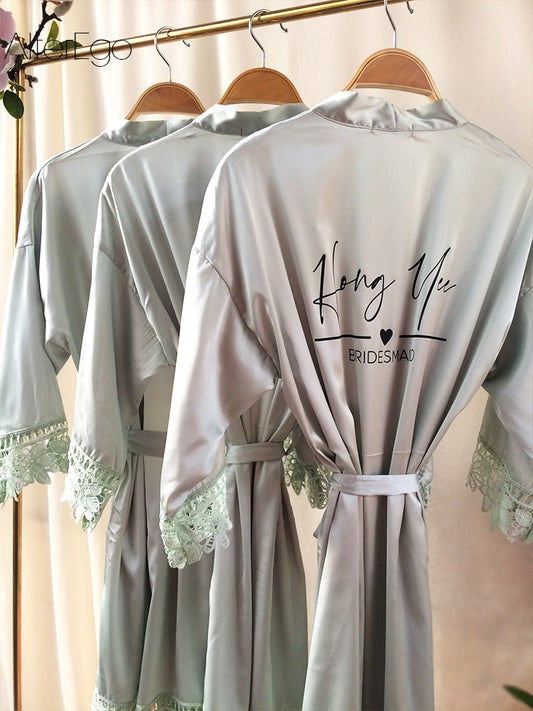 Personalized Satin Bridal Robe