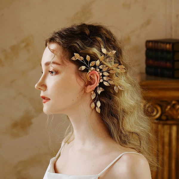 Vintage Baroque Alloy Leaves Ear Cuff