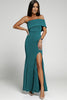 Sleek Off-Shoulder Split Fishtail Dress