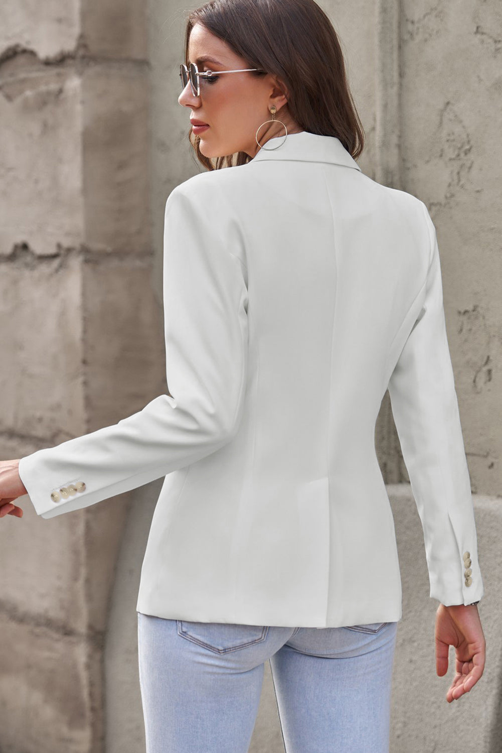 Classic One-Button Flap Pocket Blazer