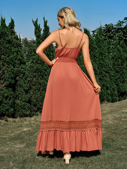 Spaghetti Straps Lace Maxi Dress