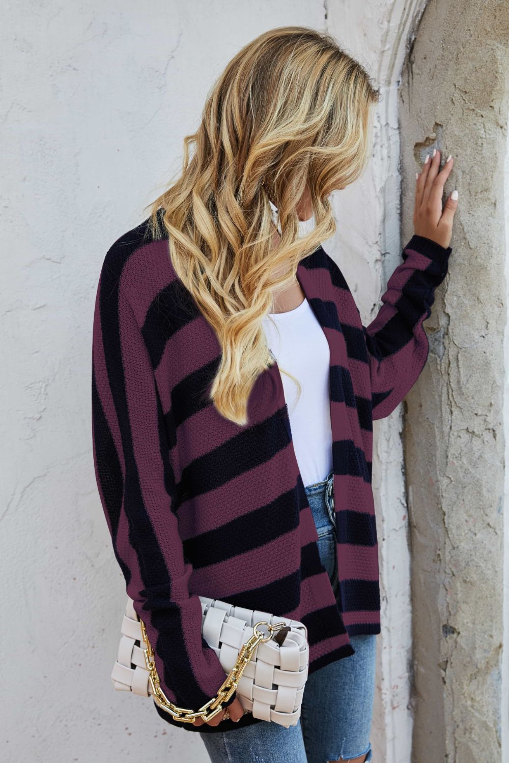 Fashionable Striped Cardigan