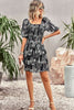Boho Chic Square Neck Balloon Sleeve Dress
