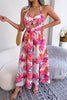 Botanic Elegance Tied Backless Cutout Slit Dress
