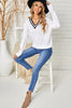 Casual Contrast V-Neck Knit Pullover