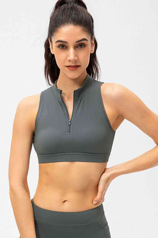 Cropped Cutout Back Zipper Tank Top