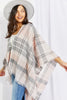 Plaid Cloak Sleeve Poncho