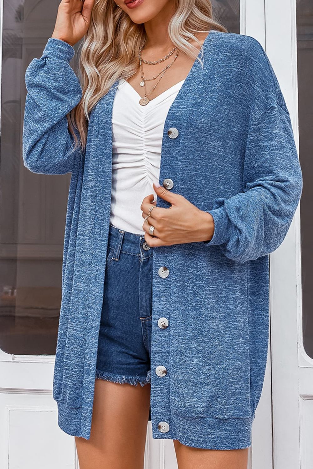 Casual V-Neck Cardigan