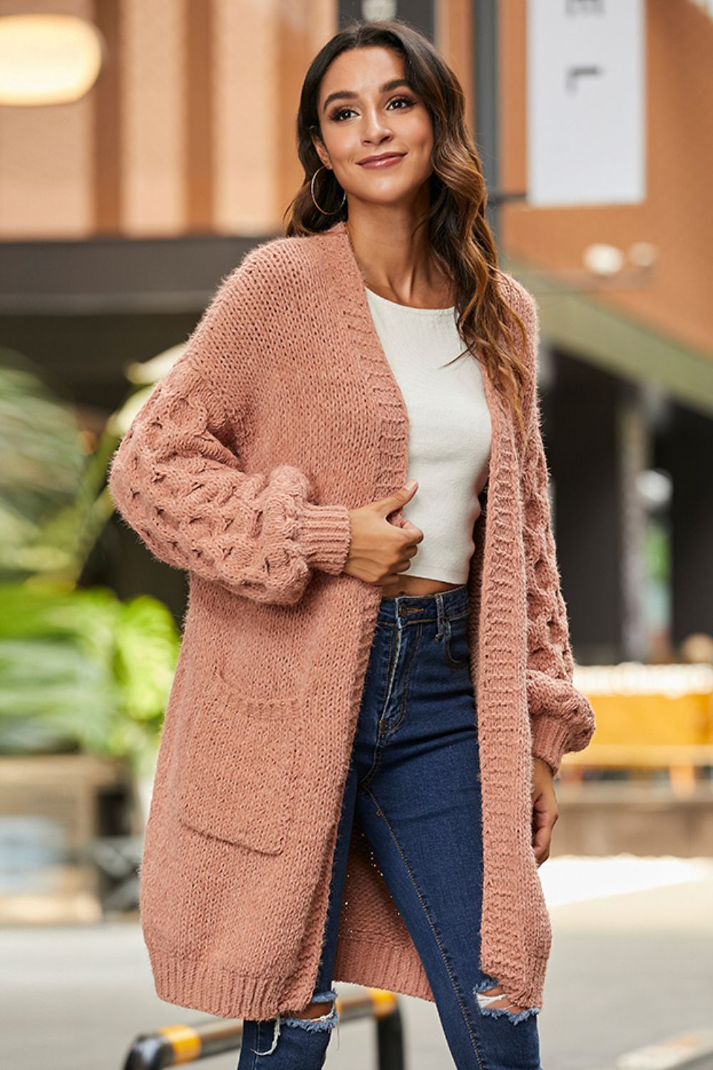Relaxed Open Front Duster Cardigan