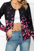 Floral Round Neck Cardigan