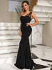 Classy Rhinestone One-Shoulder Formal Dress