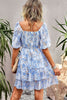 Boho Chic Square Neck Balloon Sleeve Dress